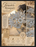 “A forever bouquet handcrafted from recycled paper and wrapped in nostalgic charm.”