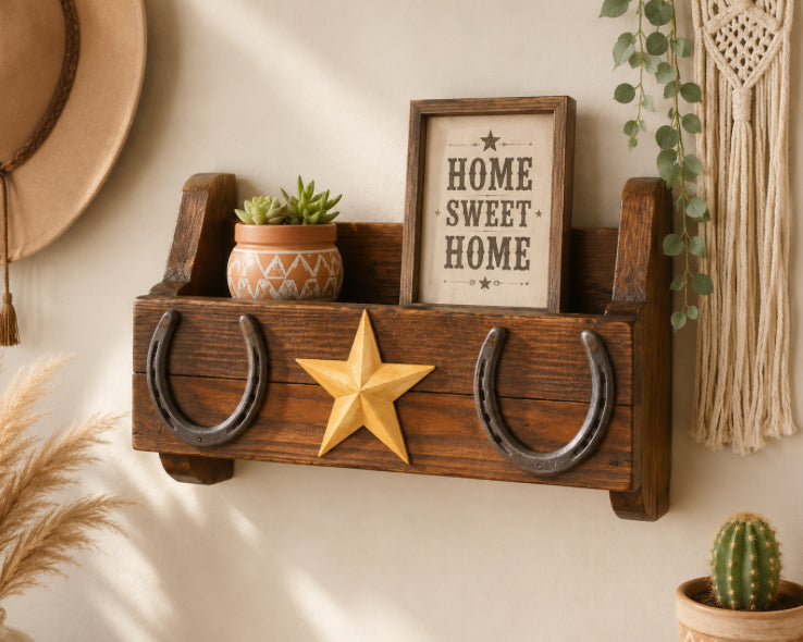 Western Charm Pallet Wood Display Shelf